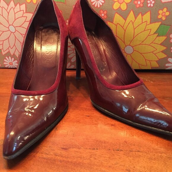 TOD's Super Sexy Patent/Suede Stiletto Heels - Picture 2 of 13